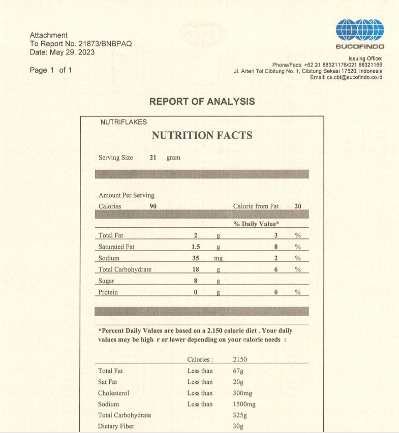 kandungan nutriflakes