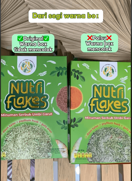 ciri nutriflakes asli dan palsu