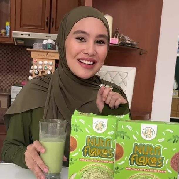 tekstur dan warna nutriflakes asli